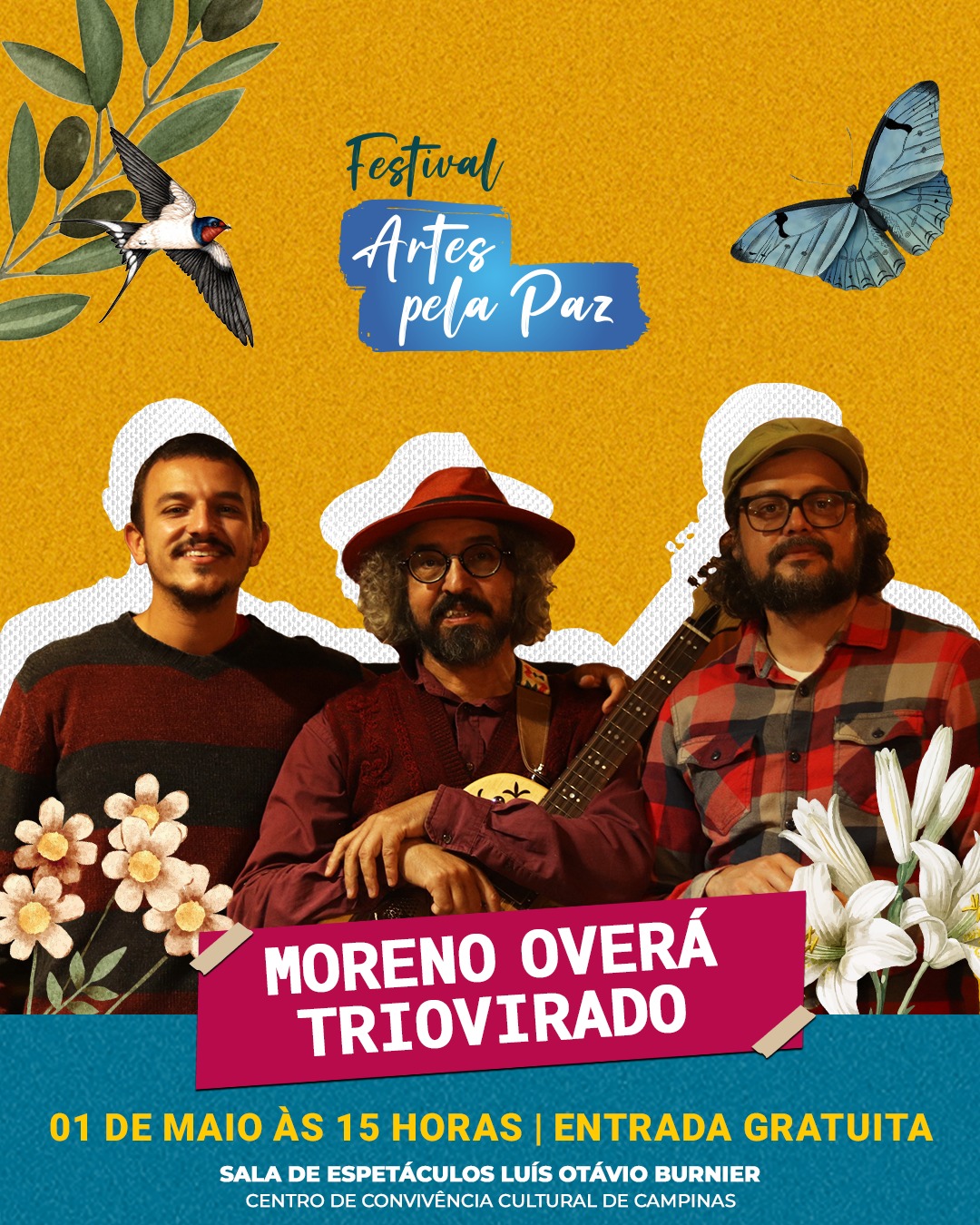 Festival Artes pela Paz – Moreno Overá Trio Virado